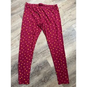 Gudrun Sjoden Magenta Polka Dot Tencel Lyocell Leggings Womens Large Lagenlook